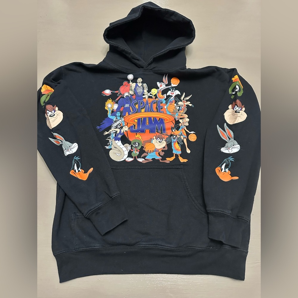 Space Jam Black Hoodie for Men Tune Squad size M